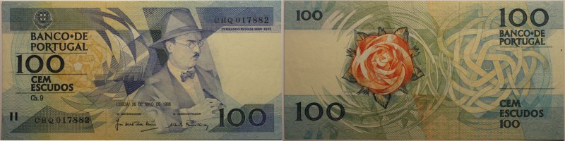 Banknoten, Portugal. 100 Escudos 1988. P.179. I