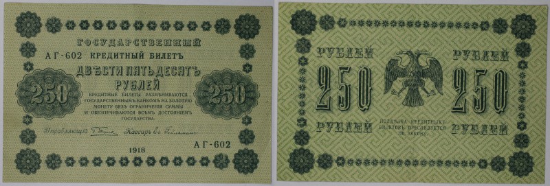 Banknoten, Russland / Russia. RSFSR. 250 Rubles 1918. Series: AG - 602. Pick: 93...
