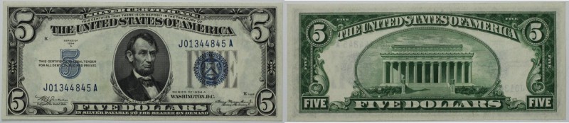 Banknoten, USA / Vereinigte Staaten von Amerika, Silver Certificates. 5 Dollars ...