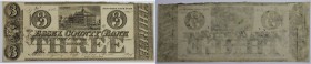 Banknoten, USA / Vereinigte Staaten von Amerika, Obsolete Banknotes. Keeseville, NY- Essex County Bank Spurious. 3 Dollars 1850. (Oct. 4, 1850). II