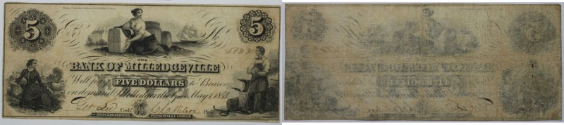 Banknoten, USA / Vereinigte Staaten von Amerika, Obsolete Banknotes. Milledgevil...