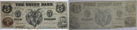Banknoten, USA / Vereinigte Staaten von Amerika, Obsolete Banknotes. Kinderhook, NY- Union Bank of Kinderhook Spurious. 5 Dollars 1858. (Oct. 12, 1858...