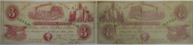 Banknoten, USA / Vereinigte Staaten von Amerika, Obsolete Banknotes. Manchester, New Jersey. S. W. & W. A. Torrey. June 15, 1861. 3 Dollars 1861. I