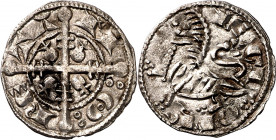 Infante don Sancho, futuro Sancho IV (1282-1284). León. Dinero. (M.M. S4:1.7, mismo ejemplar) (Imperatrix S4:1.7, mismo ejemplar) (AB. 211, como Ferna...