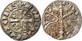 Infante don Sancho, futuro Sancho IV (1282-1284). Salamanca. Dinero. (M.M. S4:2.7) (Imperatrix S4:2.7) (AB. 212 var, como Fernando III). Escasa. 0,69 ...
