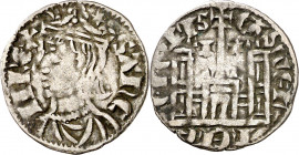 Sancho IV (1284-1295). Jaén. Cornado. (Imperatrix S4:3.18 (25), mismo ejemplar) (AB. falta). Muy rara. 0,75 g. MBC-.