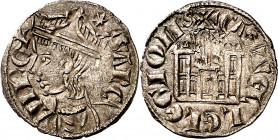 Sancho IV (1284-1295). León. Cornado. (M.M. S4:3.23) (Imperatrix S4:3.23, mismo ejemplar) (AB. 299 var). Bella. Escasa. 0,90 g. EBC.