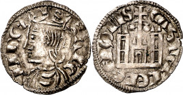 Sancho IV (1284-1295). Coruña o Santiago de Compostela. Cornado. (Imperatrix S4:3.46 (50), mismo ejemplar) (AB. 297.1). Atractiva. Escasa. 0,77 g. EBC...