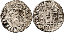 Sancho IV (1284-1295). Taller indeterminado. Cornado. (M.M. S4:3.68) (Imperatrix S4:3.68, mismo ejemplar) (AB. 306 var). Manchita. Vellón rico. Rara. ...