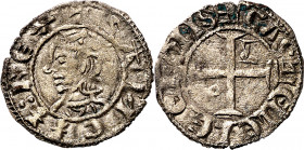 Sancho IV (1284-1295). Burgos. Meaja coronada. (M.M. S4:6.9) (Imperatrix S4:6.9, mismo ejemplar) (AB. 308.2, como seisén). Atractiva. Escasa y más así...