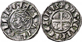 Sancho IV (1284-1295). León. Meaja coronada. (Imperatrix S4:6.29 (50), mismo ejemplar) (AB. falta). Atractiva. Muy rara. 0,68 g. MBC+.