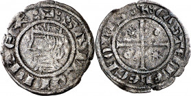 Sancho IV (1284-1295). Taller indeterminado. Meaja coronada. (Imperatrix S4:6.42 (50), mismo ejemplar) (AB. falta). MBC-. 0,76 g. Única conocida.