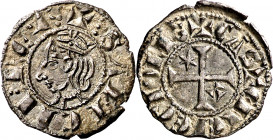 Sancho IV (1284-1295). Toledo. Meaja coronada. (M.M. S4:6.43) (Imperatrix S4:6.43, mismo ejemplar) (AB. 314, como seisén). Busto grande. Atractiva. 0,...