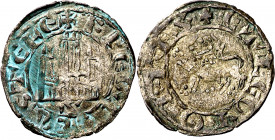 Fernando IV (1295-1312). Sevilla. Dinero. (M.M. F4:1.7) (Imperatrix F4:1.7, mismo ejemplar) (AB. 325.2 var, como pepión). 0,81 g. MBC+.