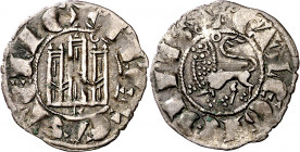 Fernando IV (1295-1312). Burgos. Dinero. (M.M. F4:2.14) (Imperatrix F4:2.13, mismo ejemplar) (AB. 319.2 var, como pepión). Escasa. 0,75 g. MBC.