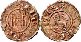 Fernando IV (1295-1312). Córdoba. Dinero. (M.M. F4:2.17) (Imperatrix F4:2.17) (AB. 320, como pepión). Cospel ligeramente irregular. Pátina rojiza. 0,7...