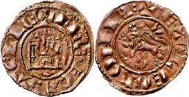 Fernando IV (1295-1312). Cuenca. Dinero. (M.M. F4:2.38) (Imperatrix F4:2.41, mismo ejemplar) (AB. 322, como pepión). Pátina rojiza. Atractiva. Escasa ...