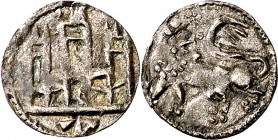 Fernando IV (1295-1312). Toledo. Meaja. (M.M. F4:3.5) (Imperatrix F4:3.5, mismo ejemplar) (AB. pág. 79). Rara. 0,19 g. MBC+/MBC.