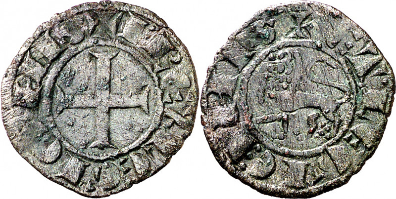 Infante Juan de Castilla (1295-1300). ¿León?. Dinero o meaja. (M.M. IJ:1.1) (Imp...