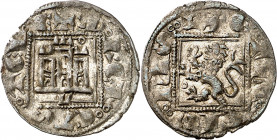Alfonso XI (1312-1350). León. Novén. (M.M. A11:1.13) (Imperatrix A11:1.13, mismo ejemplar) (AB. 357.4 var). Vellón rico. 0,96 g. MBC+.