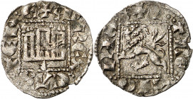 Alfonso XI (1312-1350). Coruña. Novén. (M.M. A11:1.42) (Imperatrix A11:1.42, mismo ejemplar) (AB. 356). 0,78 g. MBC.
