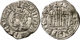 Alfonso XI (1312-1350). Coruña. Cornado. (M.M. A11:3.22, mismo ejemplar) (Imperatrix A11:3.22, mismo ejemplar) (AB. falta). Ligeramente alabeada. Vell...