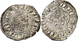 Alfonso XI (1312-1350). Sevilla. Dinero. (Imperatrix A11:8.1 (50), mismo ejemplar) (AB. 353 var). Pequeñas perforaciones. Vellón rico. 0,69 g. MBC+.
