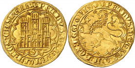Pedro I (1350-1369). Sevilla. Dobla de 35 maravedís. (Imperatrix P1:2.8, mismo ejemplar) (AB. 369 var). Bella. Brillo original. Escasa así. 4,54 g. EB...