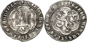 Pedro I (1350-1369). Sevilla. Real. (Imperatrix P1:5.2, mismo ejemplar) (AB. 375). Acuñada en plata. Bella. Rara. 2,72 g. EBC.