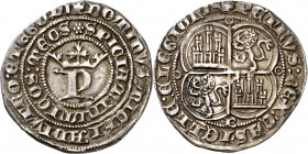 Pedro I (1350-1369). Burgos. Real. (Imperatrix P1:12.10, mismo ejemplar) (AB. 378 var). Raro final de leyenda en anverso. 3,49 g. EBC-.