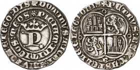 Pedro I (1350-1369). Burgos. Real. (Imperatrix P1:12.13, mismo ejemplar) (AB. 378.4 var). Rayitas. 2,97 g. MBC/MBC+.