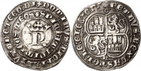 Pedro I (1350-1369). Burgos. Real. (Imperatrix P1:12.14, mismo ejemplar) (AB. 378.4). 3,45 g. MBC+.