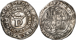 Pedro I (1350-1369). Burgos. Real. (Imperatrix P1:12.18, mismo ejemplar) (AB. 378 var). Bella. Rara así. 3,46 g. EBC.