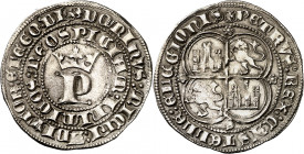 Pedro I (1350-1369). Sevilla. Real. (Imperatrix P1:12.25) (AB. 380). La V de ADIVTOR rectificada sobre una T. Atractiva. Parte de brillo original. Esc...