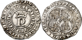Pedro I (1350-1369). Sevilla. Real. (Imperatrix P1:12.34, mismo ejemplar) (AB. 380). La A de CASTELLE rectificada sobre una S. Atractiva. 3,50 g. EBC-...