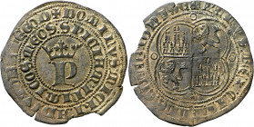 Pedro I (1350-1369). Sevilla. Prueba de real en cobre. (Imperatrix P1:12.36, mismo ejemplar). Defecto de cospel. Bonita pátina. Rarísima. ¿Única conoc...