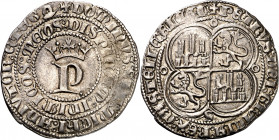 Pedro I (1350-1369). Sevilla. Real. (Imperatrix P1:12.39, mismo ejemplar) (AB. 380.3 var). Corona con dos tallos globulados, inusual en esta ceca. La ...