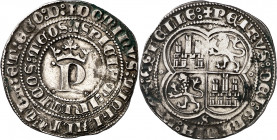 Pedro I (1350-1369). Sevilla. Real. (Imperatrix P1:12.40, mismo ejemplar) (AB. 380.3) (Bautista 528.9, mismo ejemplar). Ligera doble acuñación. Manchi...