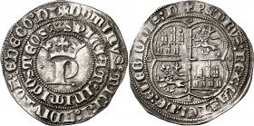 Pedro I (1350-1369). Coruña. Real. (Imperatrix P1:12.75, mismo ejemplar) (AB. 379.1 var). Rara. 3,46 g. MBC+.