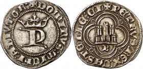 Pedro I (1350-1369). Burgos. Medio real. (Imperatrix P1:13.2 (50), mismo ejemplar) (AB. 382). Cospel ligeramente irregular. Atractiva. Escasa. 1,72 g....