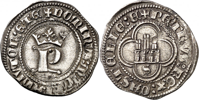 Pedro I (1350-1369). Sevilla. Medio real. (Imperatrix P1:13.13, mismo ejemplar) ...