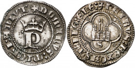 Pedro I (1350-1369). Sevilla. Medio real. (Imperatrix P1:13.18, mismo ejemplar) (AB. 384). 1,74 g. MBC/MBC+.