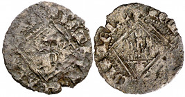 Pedro I (1350-1369). Coruña. Dinero de losange. (Imperatrix P1:14.9, mismo ejemplar) (AB. 392) (NM. 146, mismo ejemplar). Impurezas. Muy rara. 0,71 g....