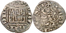 Enrique II como Pretendiente (1366-1369). Burgos. Novén. (Imperatrix AY:4.2 (50), mismo ejemplar) (AB. falta). Rara. 0,54 g. BC+.