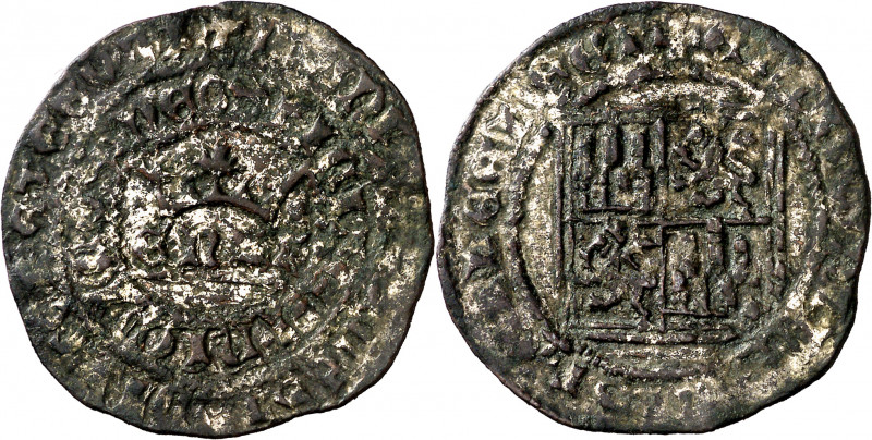 Enrique II (1369-1379). Sin marca de ceca. (¿Burgos?). Real de vellón de Proclam...