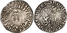 Enrique II (1369-1379). Córdoba. Real de vellón de anagrama. (Imperatrix E2:2.21, mismo ejemplar) (AB. 417 var) (Bautista 574, mismo ejemplar). Vellón...