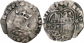 Enrique II (1369-1379). Burgos. Real de vellón de busto. (Imperatrix E2:10.3, mismo ejemplar) (AB. 448 var). Leyendas parcialmente legibles. Rara. 2,0...