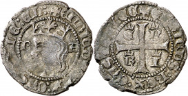 Enrique II (1369-1379). Badajoz. Cruzado. (Imperatrix E2:11.20, mismo ejemplar) (AB. 465 var). Atractiva. Rara y más así. 2,39 g. MBC/MBC+.