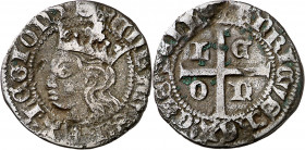 Enrique II (1369-1379). León. Cruzado. (Imperatrix E2:11.51, mismo ejemplar) (AB. 470.1). Ex Colección Berceo, Áureo 15/12/1998, nº 542. Rara. 2,37 g....