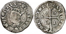 Enrique II (1369-1379). Cuenca. Cruzado. (Imperatrix E2:11.78, mismo ejemplar) (AB. 453, mismo ejemplar) (V.Q. 5782, mismo ejemplar). Rara. 1,86 g. MB...